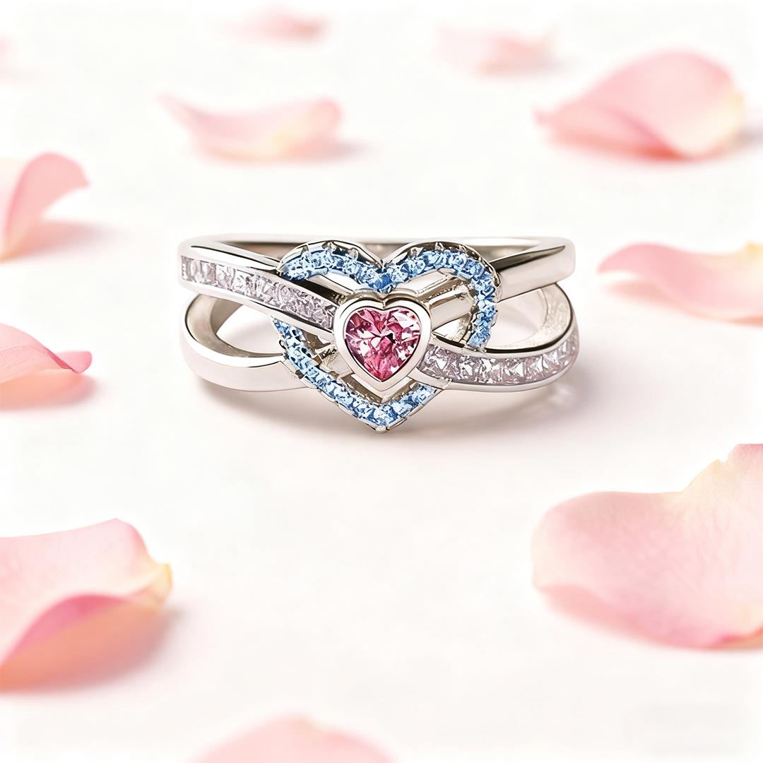 S925 Mother & Daughter Forever Linked Together Custom Infinite Love Ring