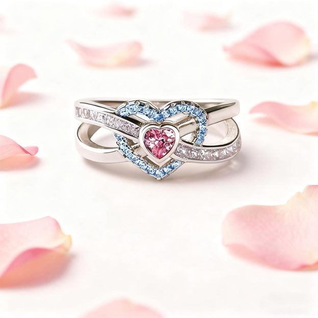 S925 Mother & Daughter Forever Linked Together Custom Infinite Love Ring