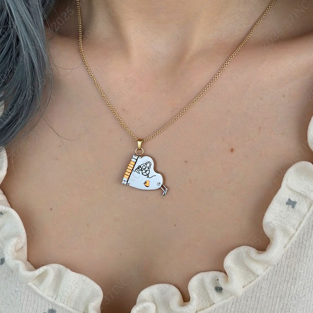 For Granddaughter - The Most Beautiful Chapter Heart Book Necklace