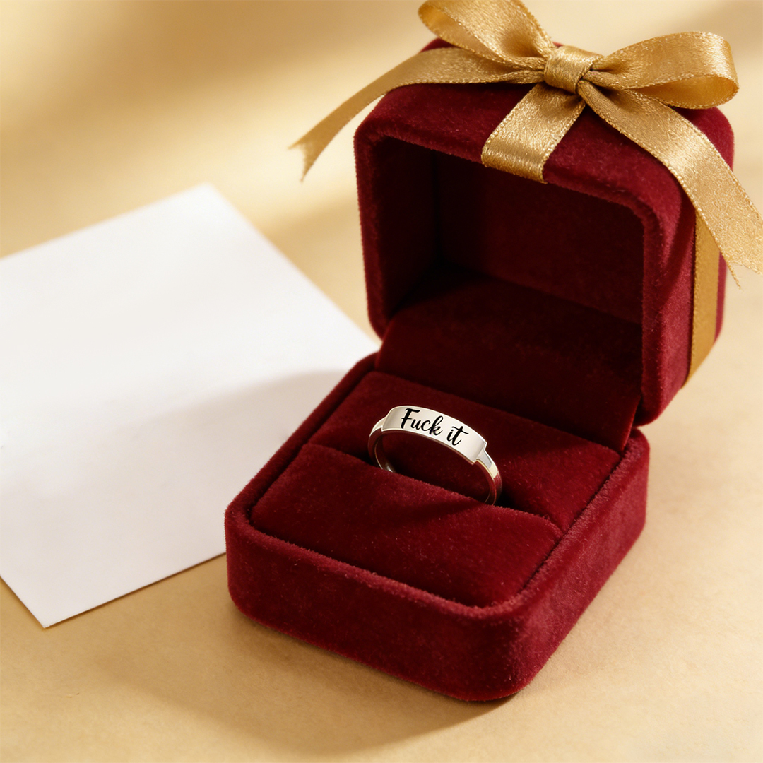 Fuck It Dainty Bar Ring
