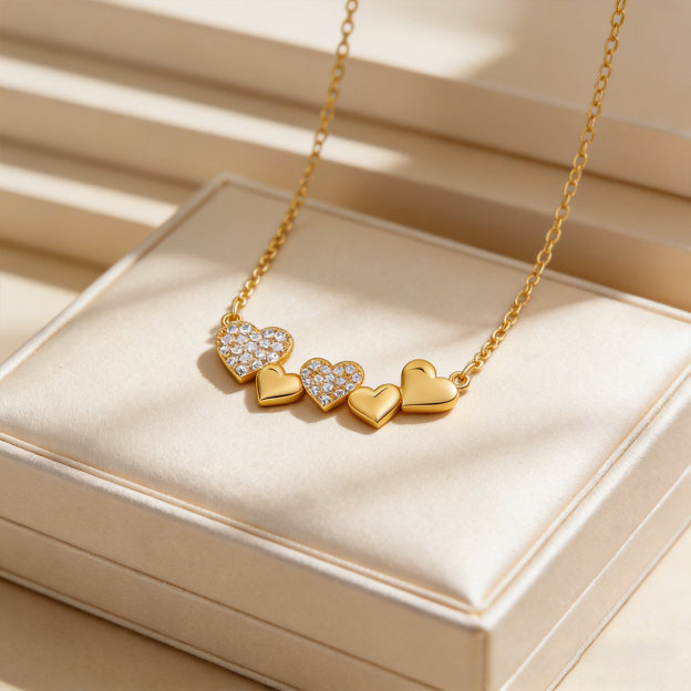 For Friends-Girl Gang Five Heart Necklace 👑