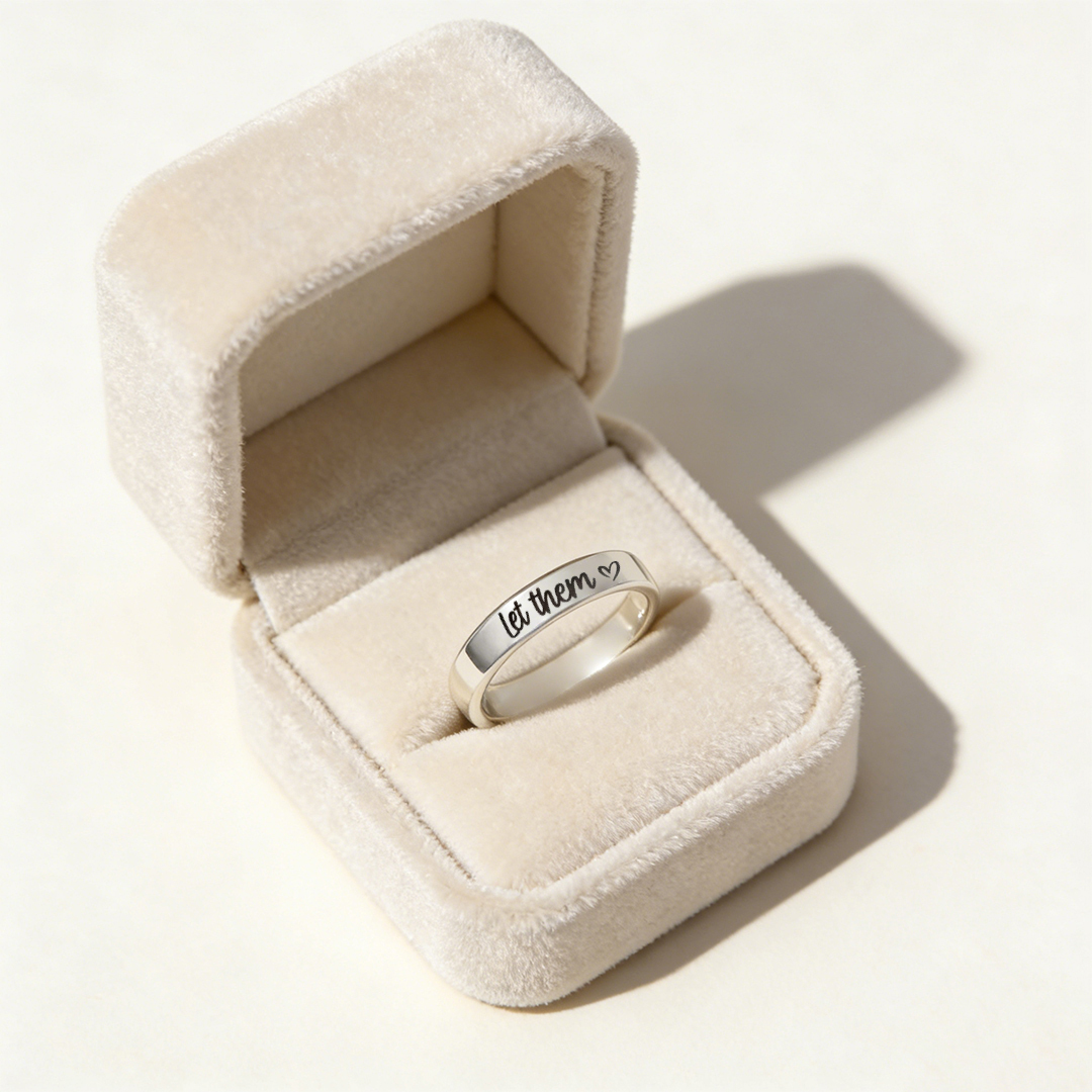 Let Them Heart Engraved Circle Ring