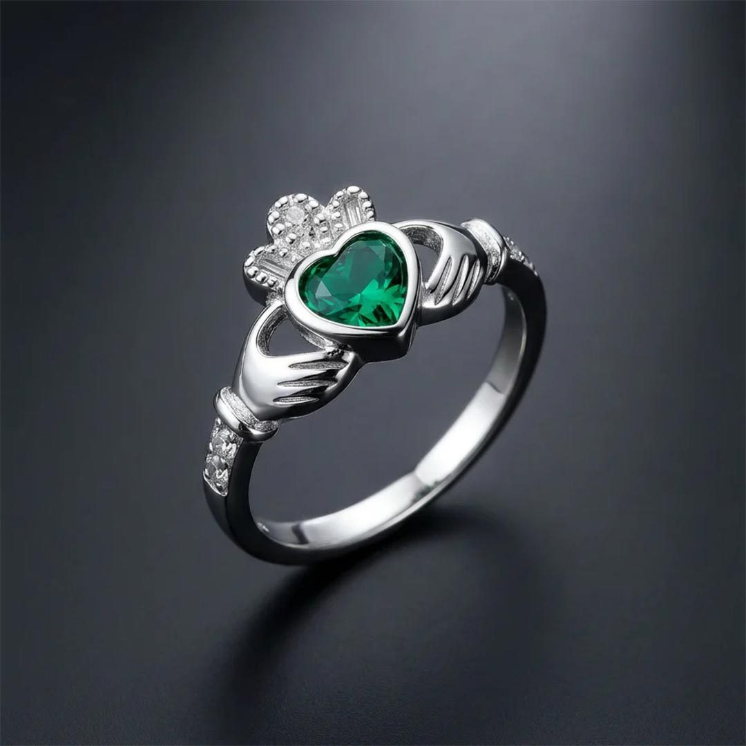 Claddagh Emerald Ring