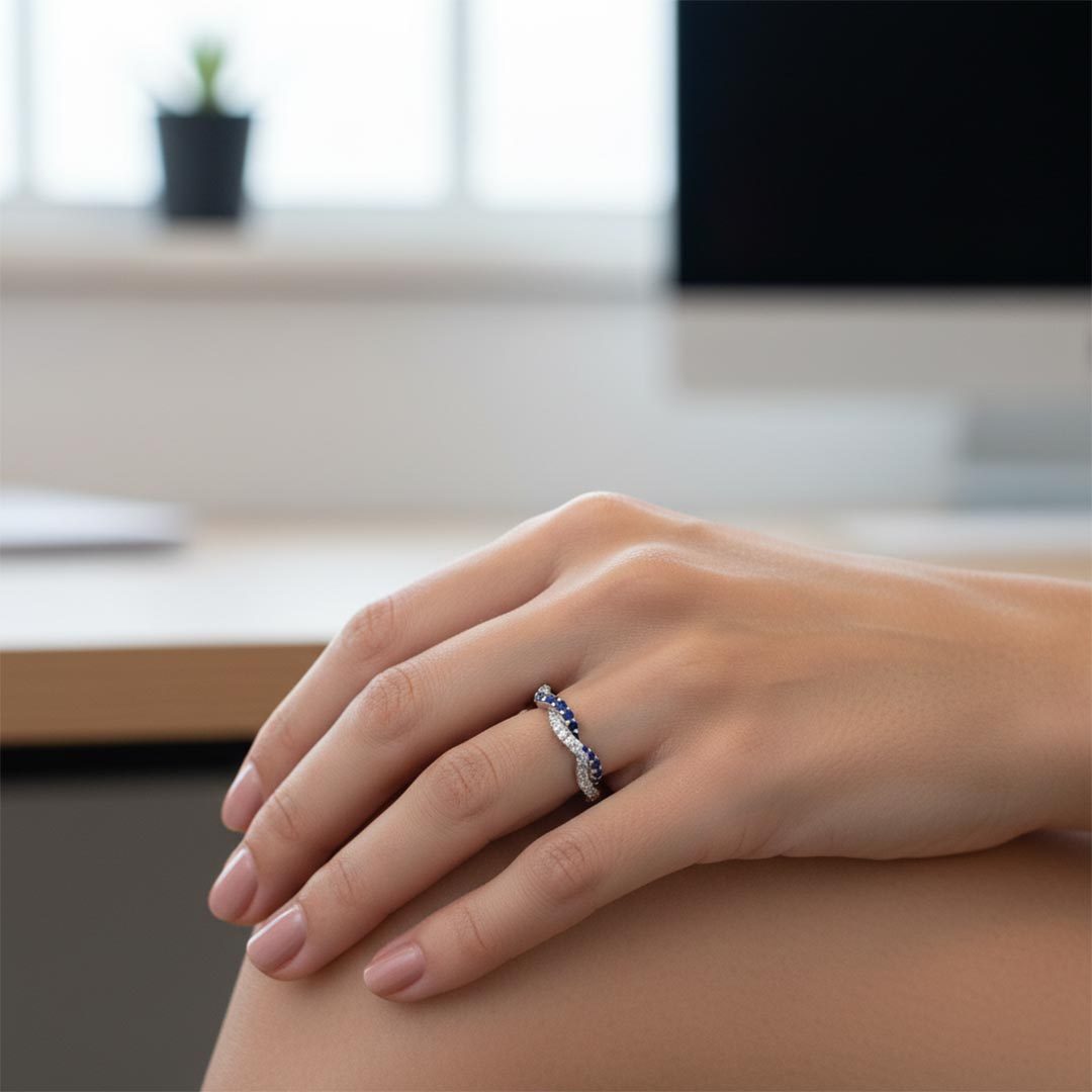 For Mother Custom Birthstone Mother Daughter Twist Ring