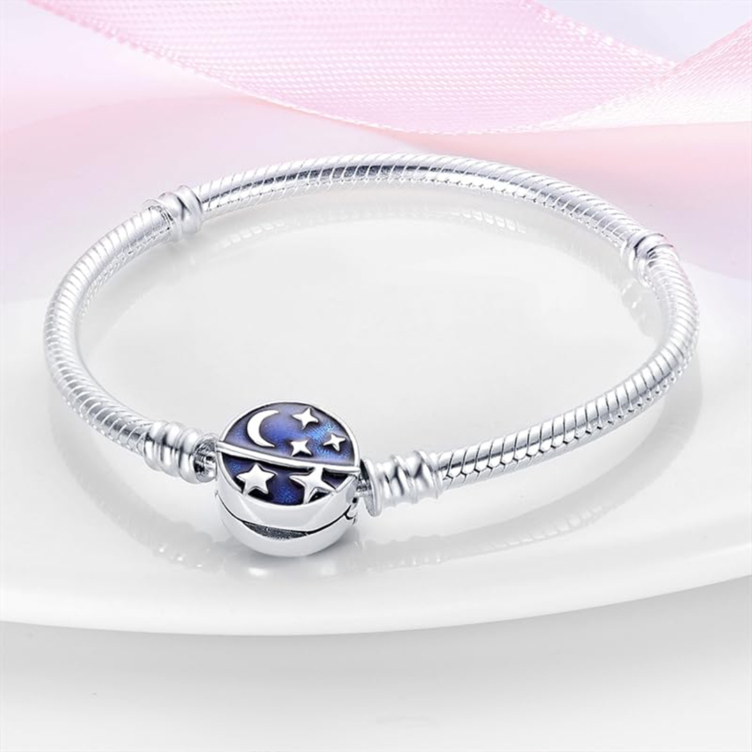 For Bonus Daughter - S925 Always Shine Like The Brightest Star Blue Planet Beaded Bracelet