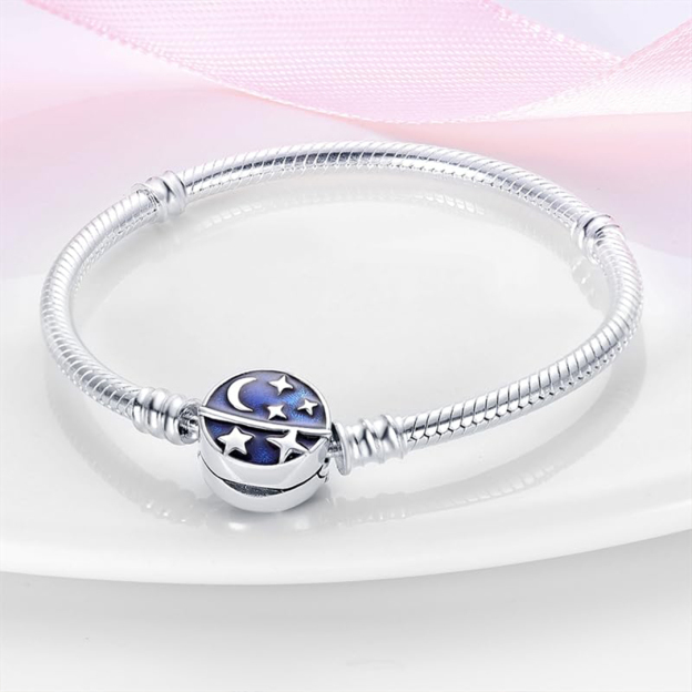 For Bonus Daughter - S925 Always Shine Like The Brightest Star Blue Planet Beaded Bracelet
