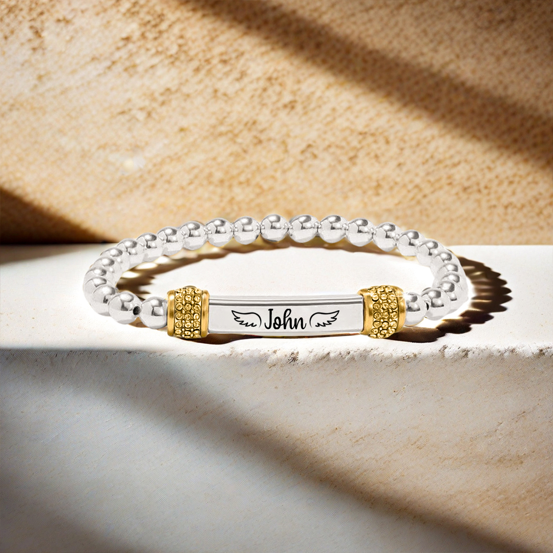 For Memorial - I'm a Wife to a Husband Custom Name Bead Bracelet