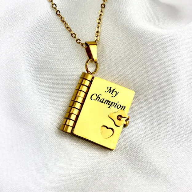 For Son - My Champion Book Necklace
