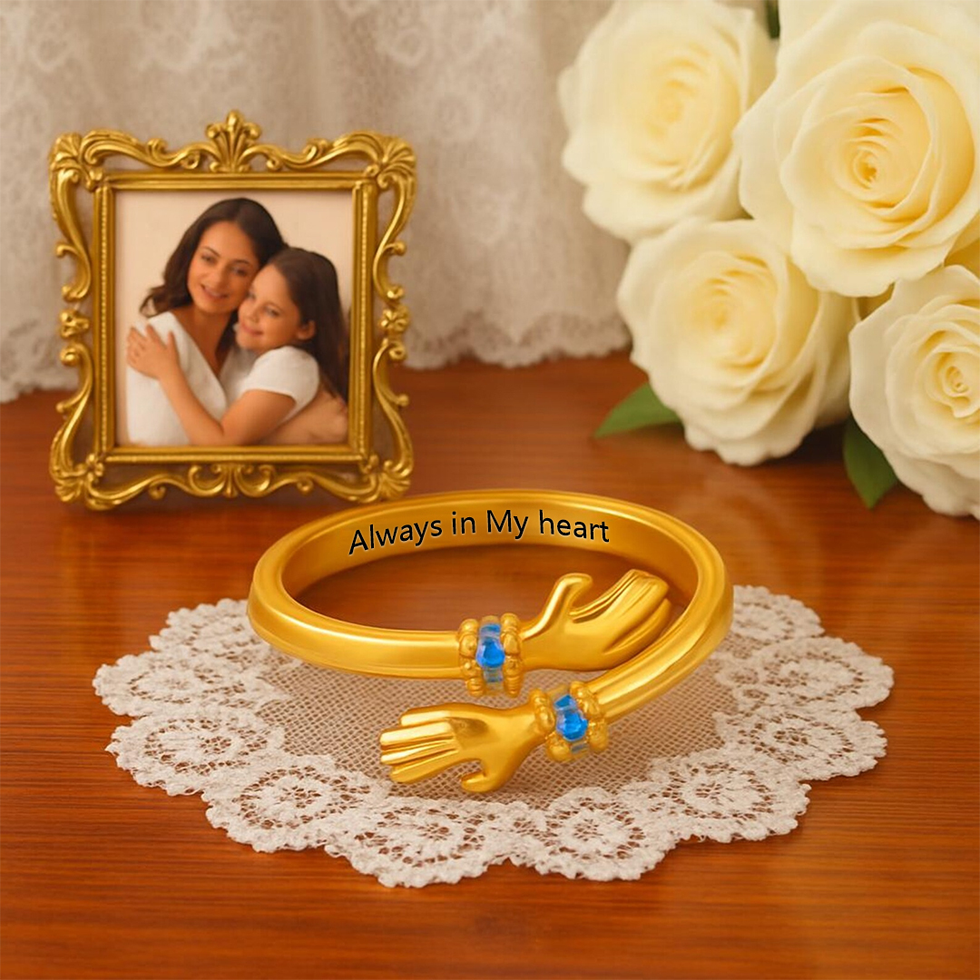 For Granddaughter - Always Keep Me In Your Heart Custom Birthstone Hug adjustable Ring