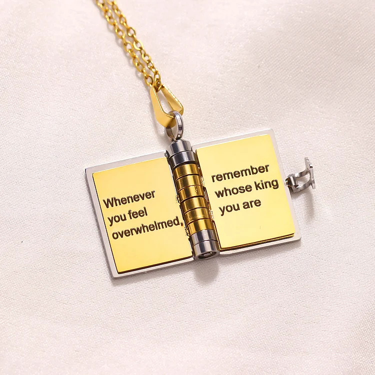 For Love - Remember Whose King You Are Book Necklace