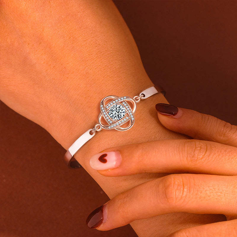 For Daughter - I Am Always With You Diamond Knot Bracelet-37bracelet