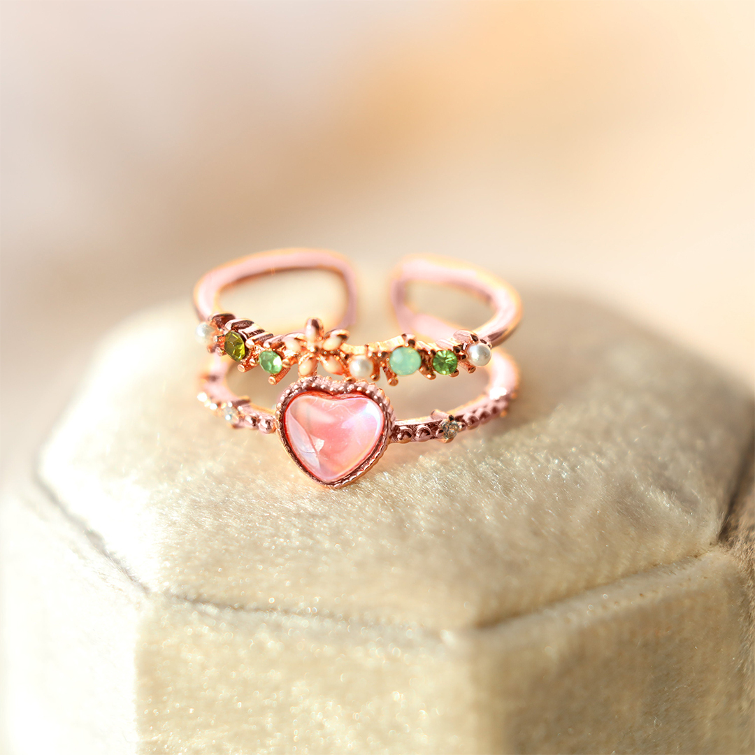 For Daughter - S925 I Love You Forever And Always Heart Flower Ring