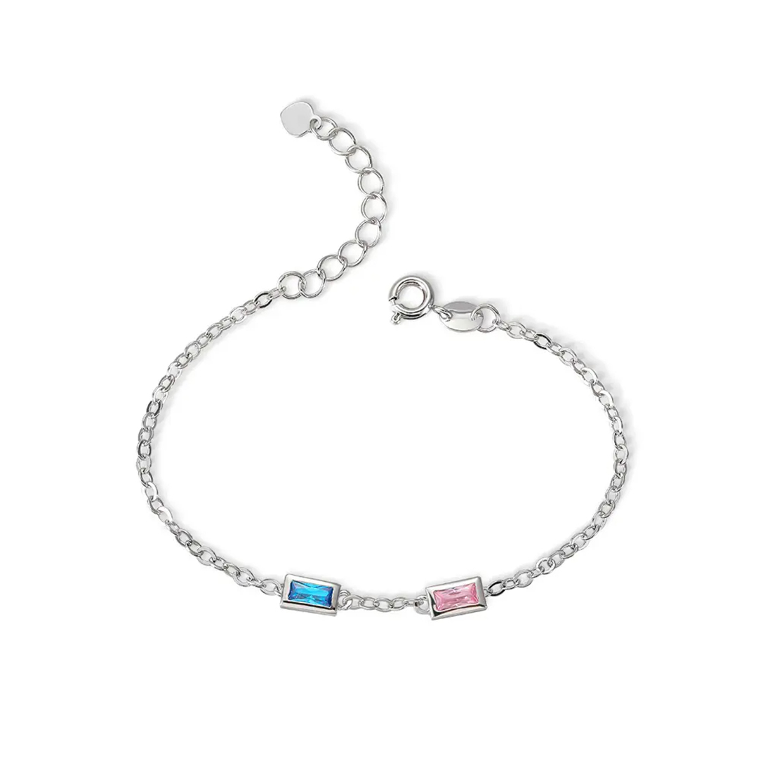 S925 Custom Long Birthstone Bracelet