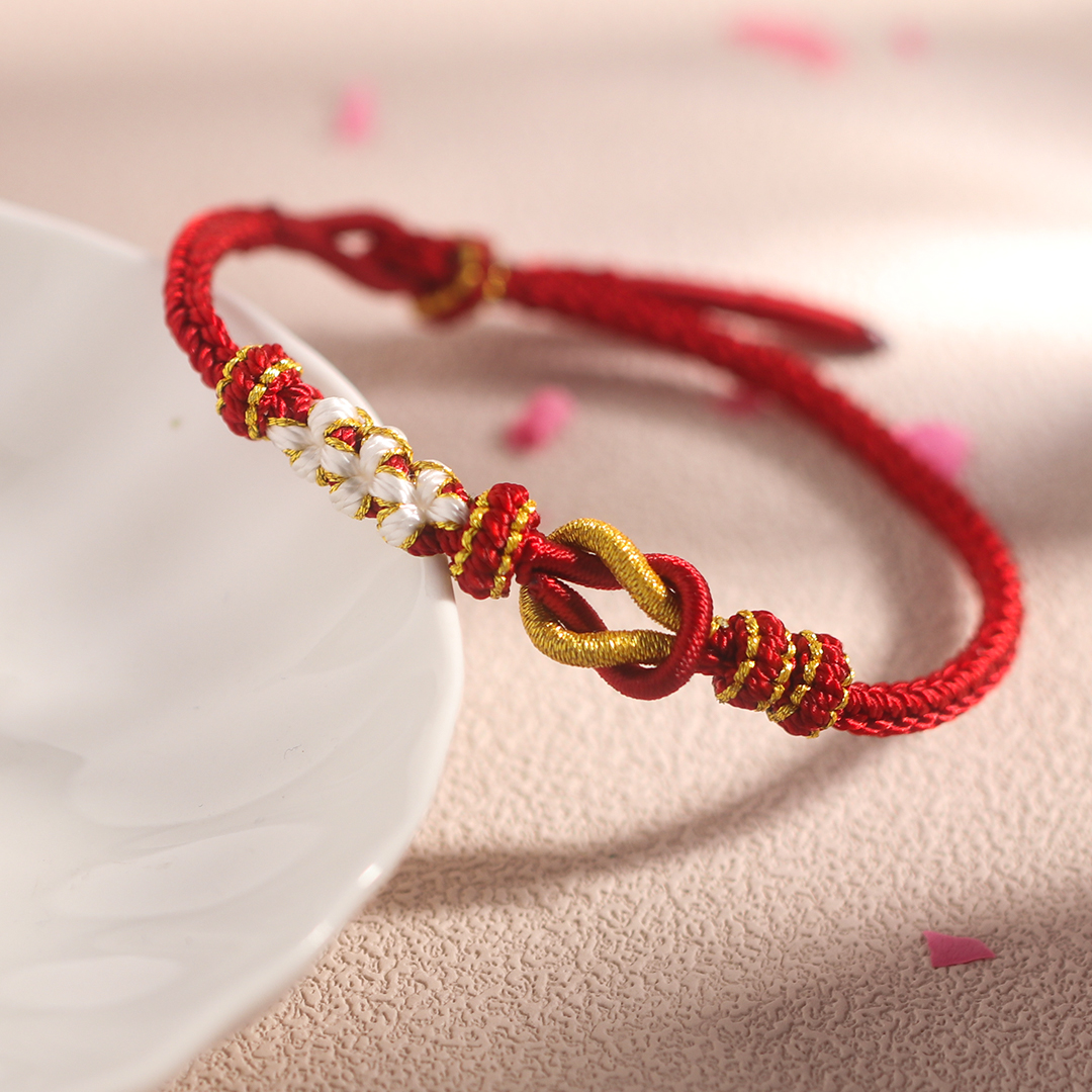 For Granddaughter - Grandmother And Granddaughter A link That Can Never Be Undone Peach Knot Bracelet