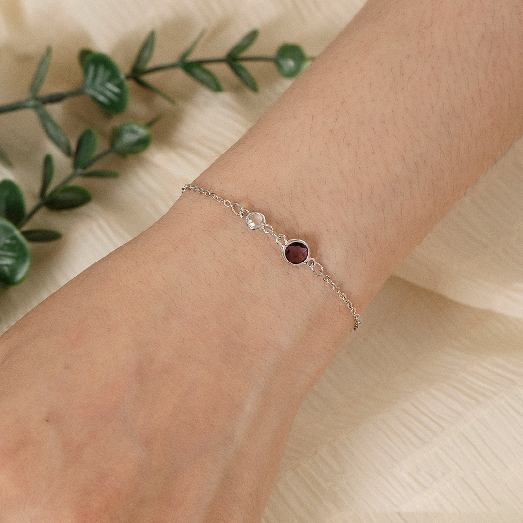 For Mama/Grandma - Custom Birthstone Circular Bracelet