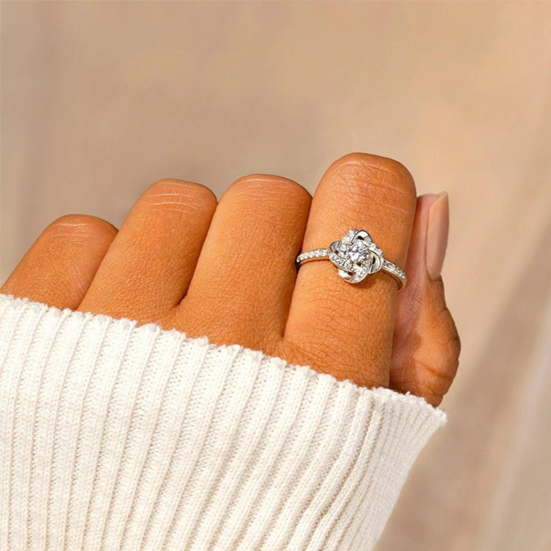 For My Unbiological Sister - S925 I Love You Knot Ring