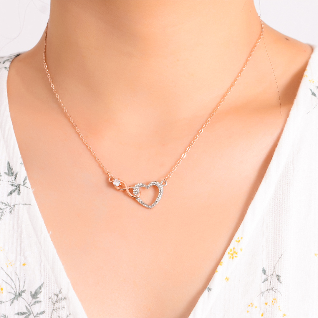 For Daughter - S925 Always Shine Like The Brightest Star Lnfinity Heart Necklace