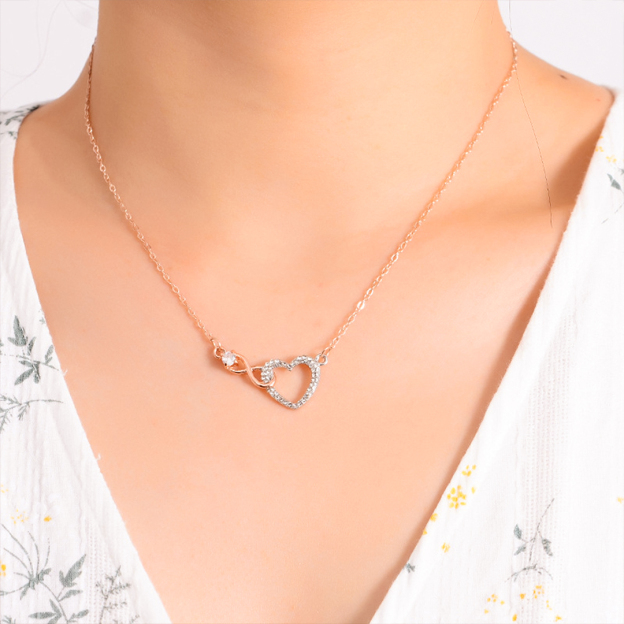For Daughter - S925 Always Shine Like The Brightest Star Lnfinity Heart Necklace