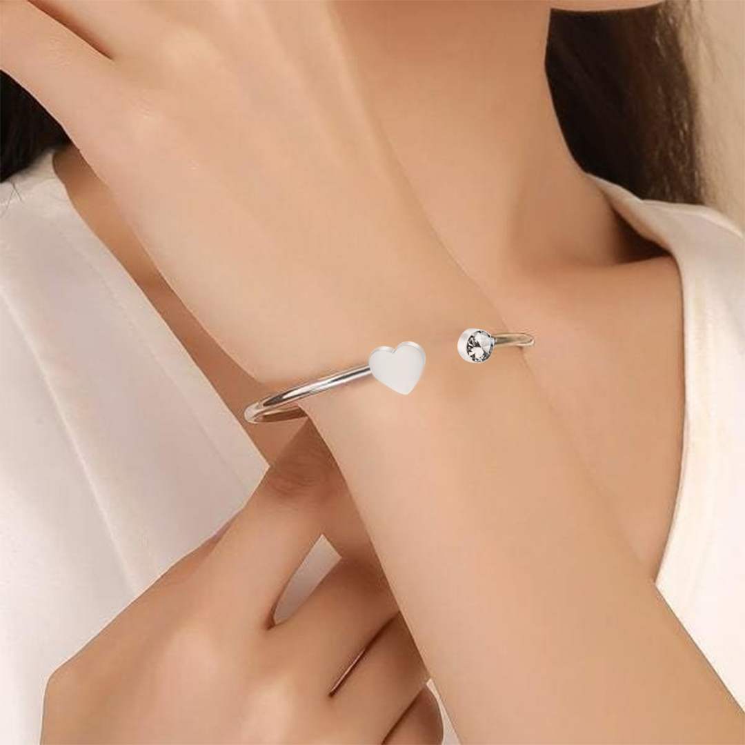 For Daughter - I Love You Forever And Always Heart-shaped Open Bracelet