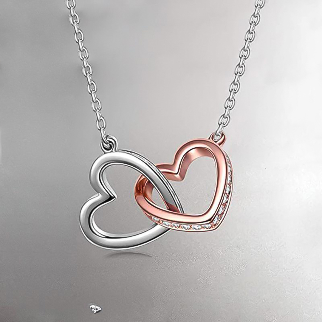 For Bonus Daughter - Love Made You My Daughter Heart-to-Heart Necklace
