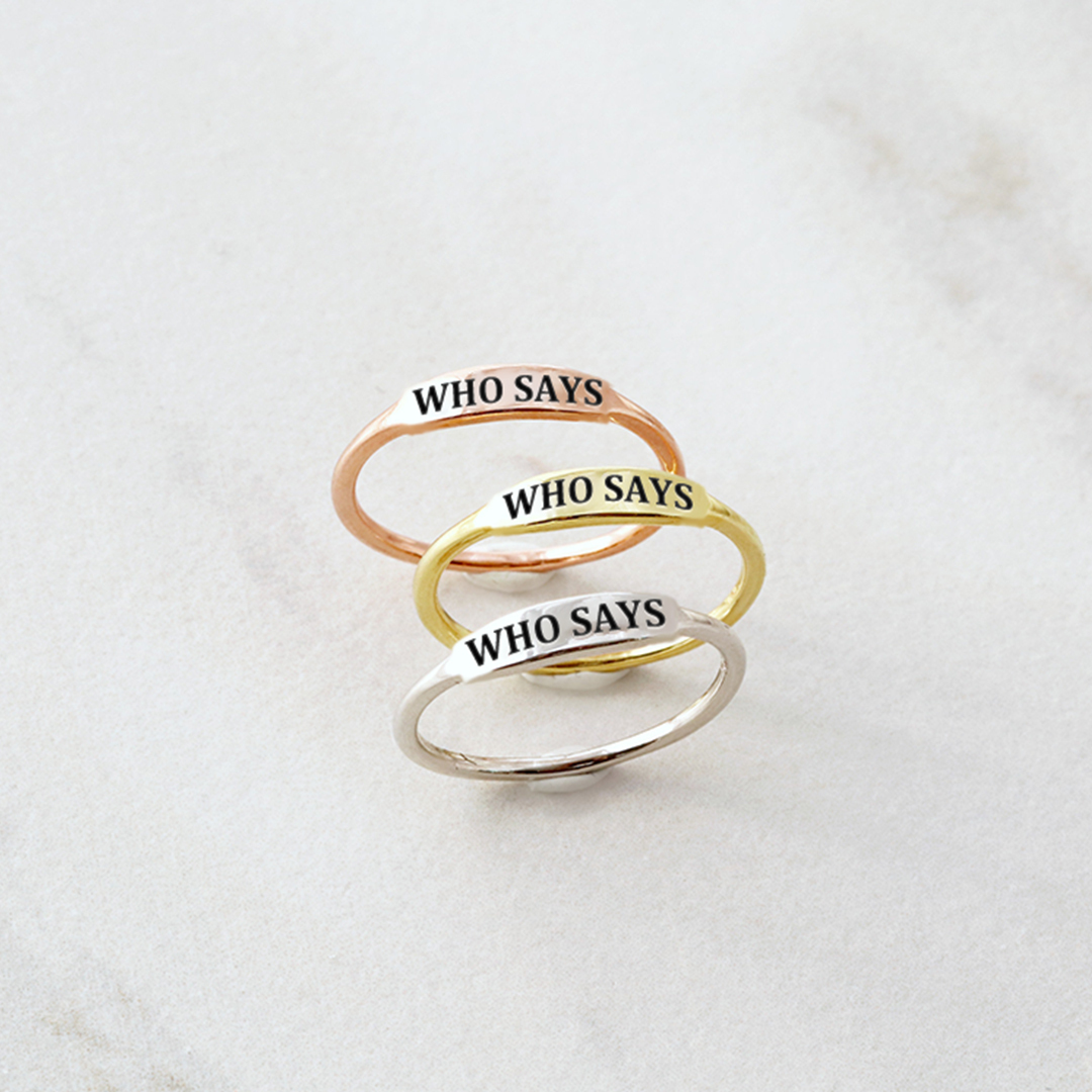 Who Says Dainty Bar Ring