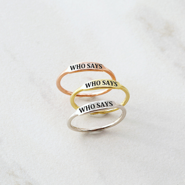 Who Says Dainty Bar Ring