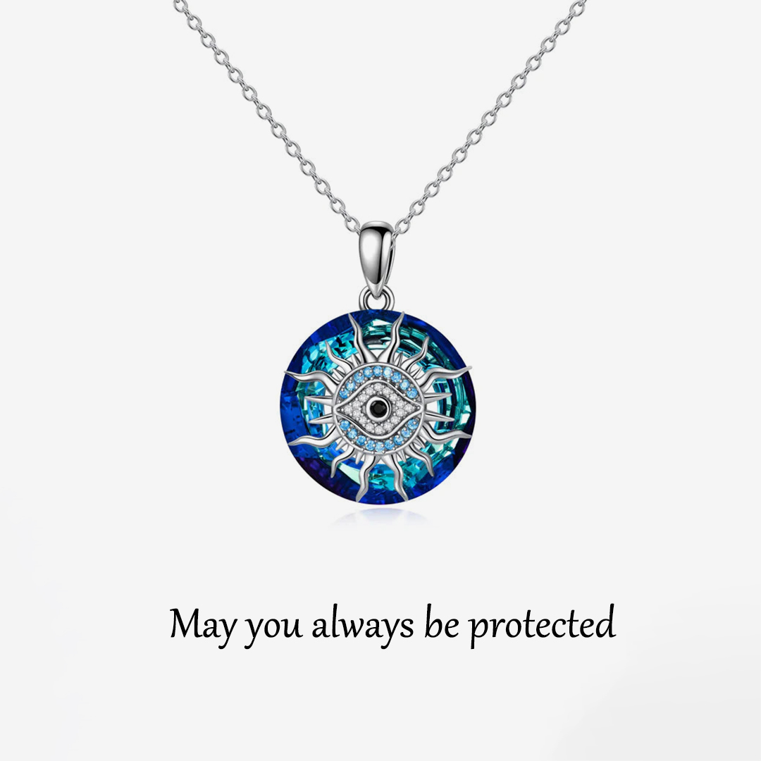 S925 May You Always be Protected Crystal Evil Eye Necklace