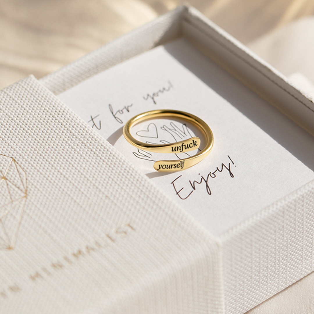 Unf❤️ck Yourself Open-Ended Ring