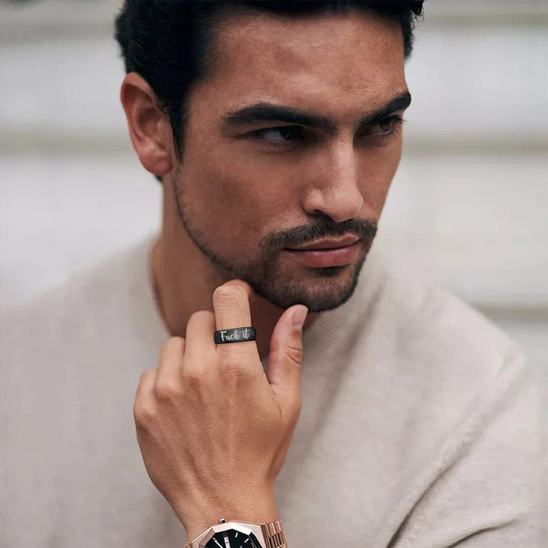 Fuck It Black Stainless Steel Ring 