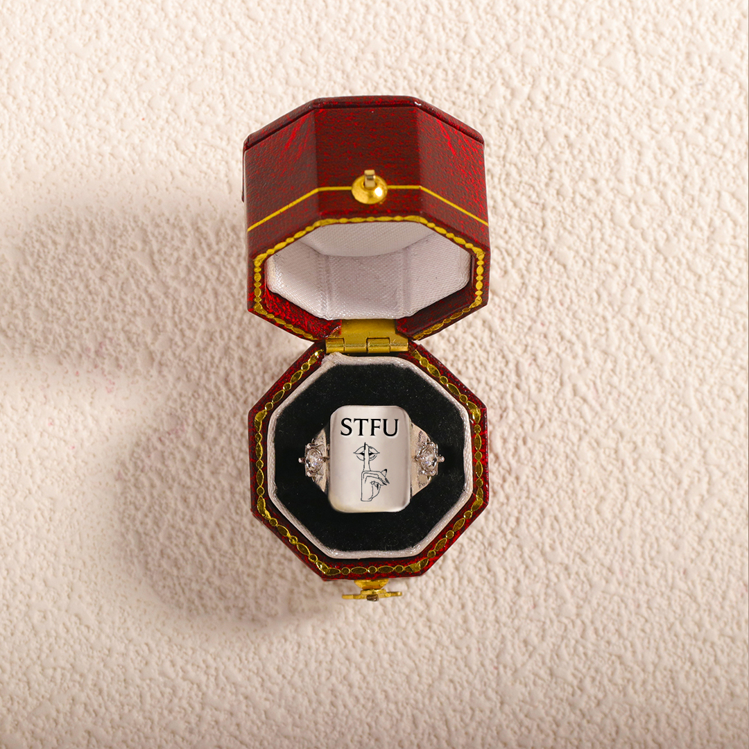 S925 STFU Square Ring 