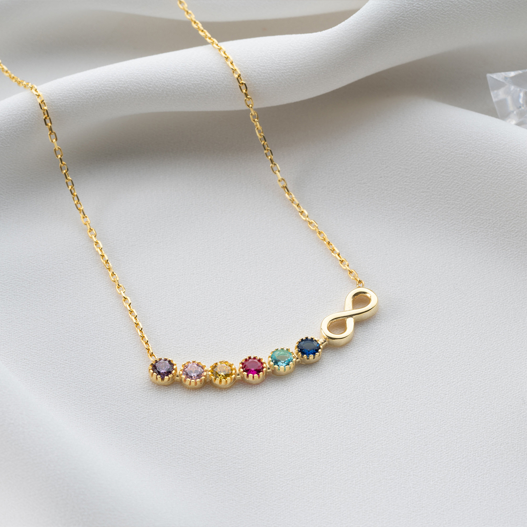 For Mother/Nana -Custom Birthstone Infinity  Necklace