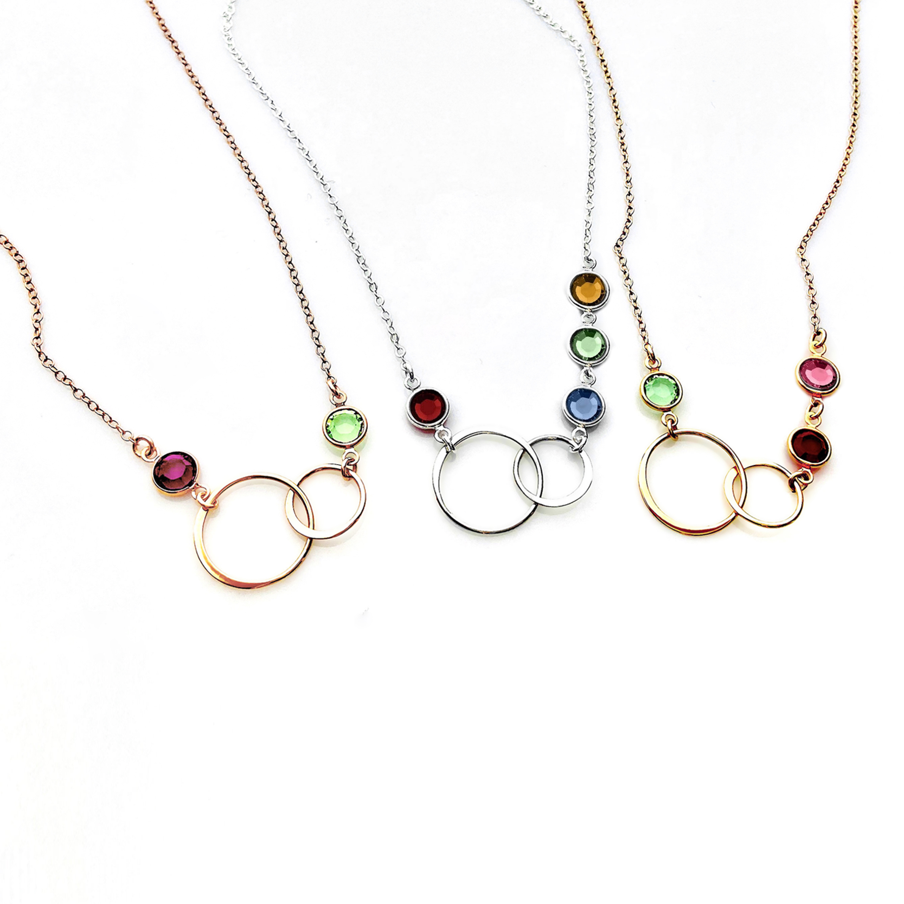 For Mother-Birthstone Personalized Bicyclic Necklace