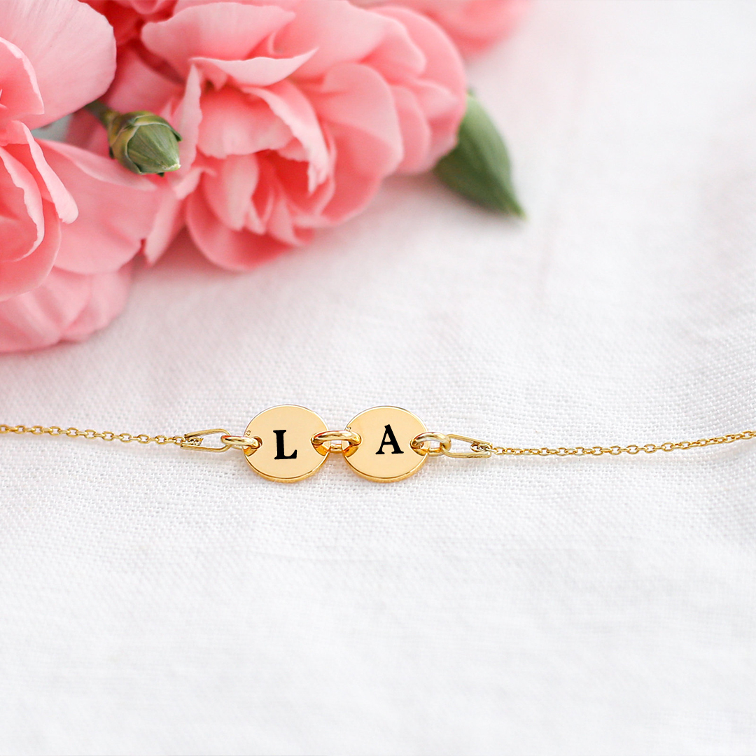 Mother And Daughter Forever Linked Together Custom Initials Bracelet