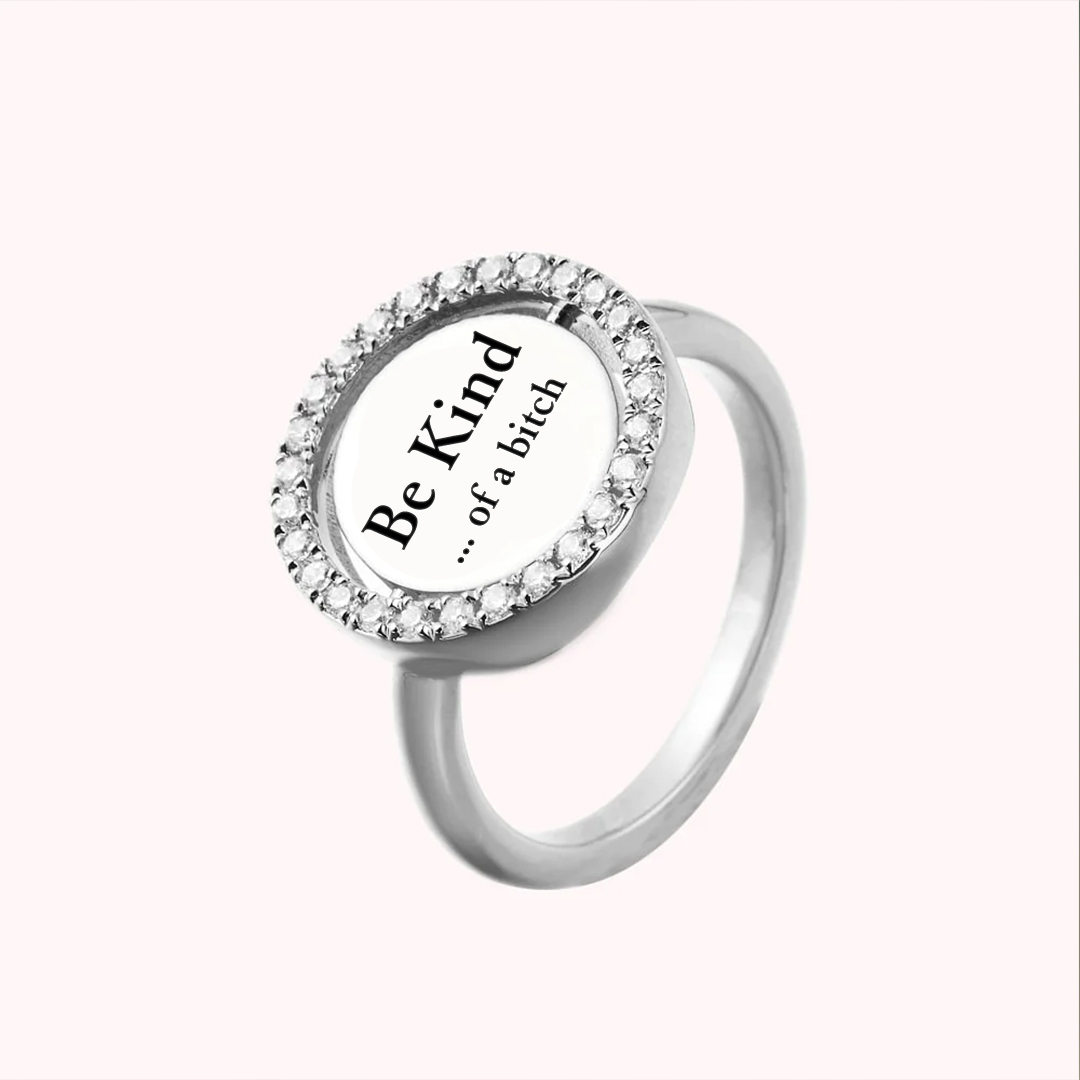 Rotatable Round Be Kind Diamond Ring