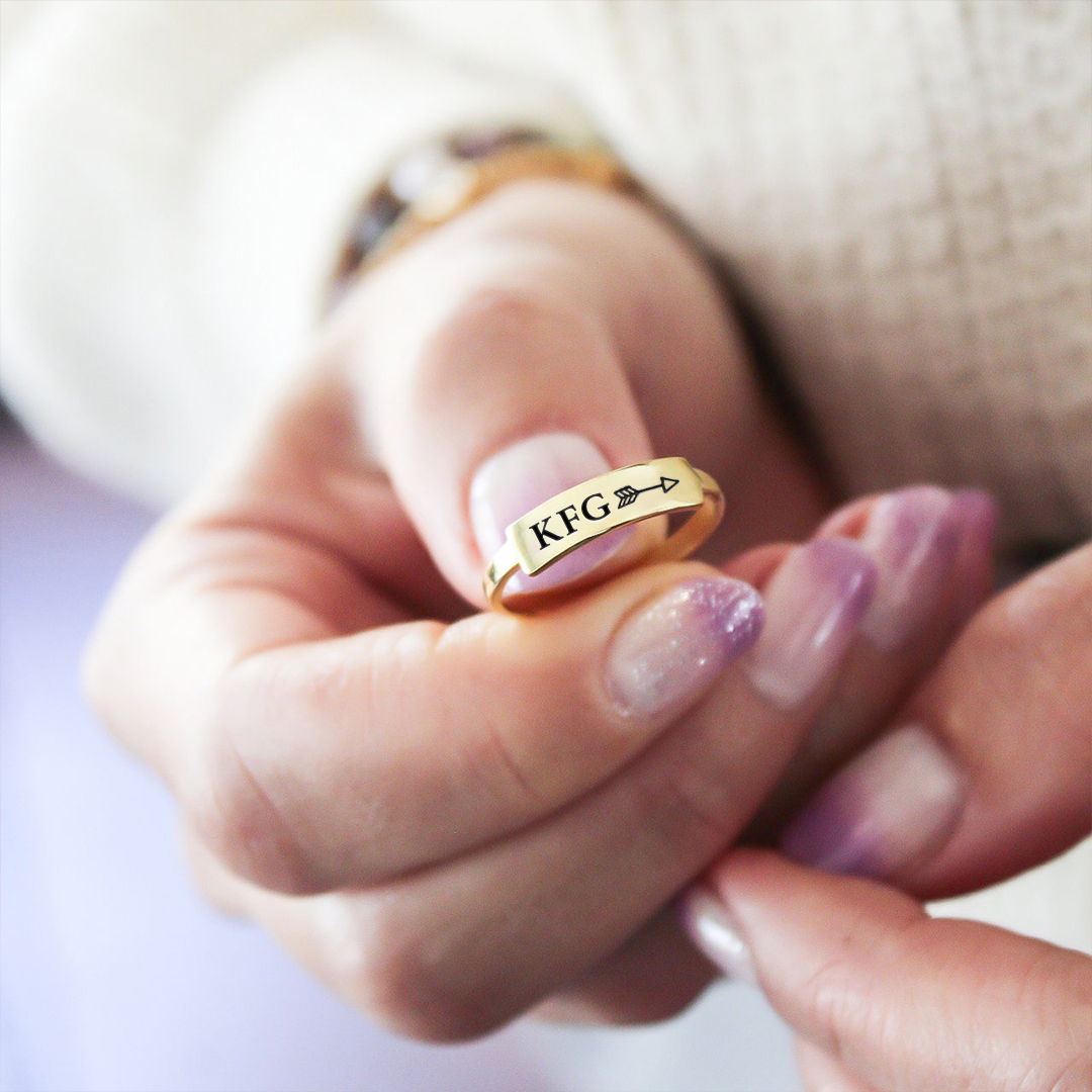 Keep Fucking Going Dainty Bar Ring