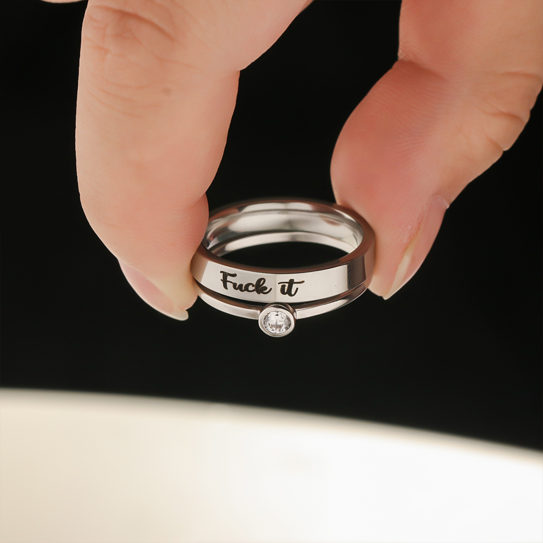 Fuck It Two-tiered Stacking Ring