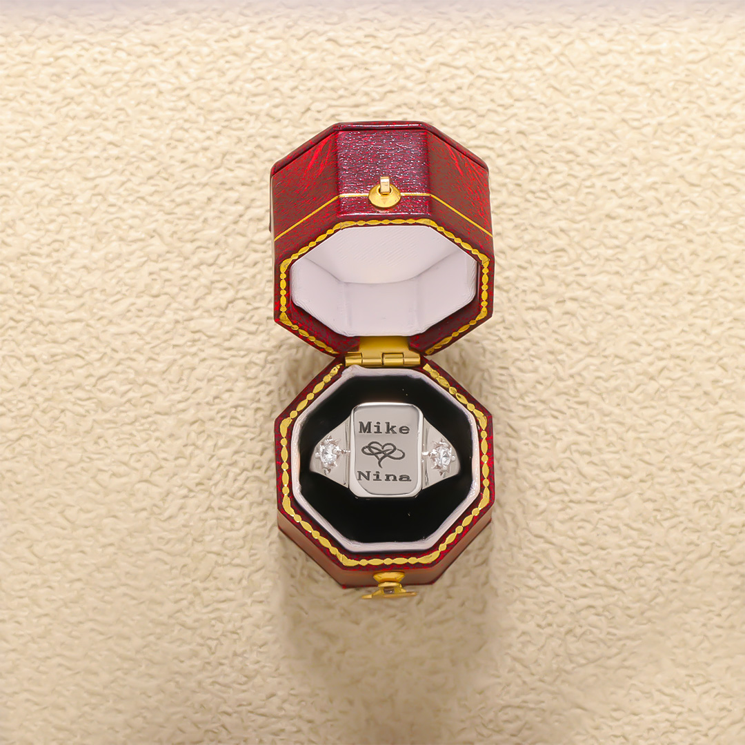 For Love - S925 Name And Birthstone Custom Ring