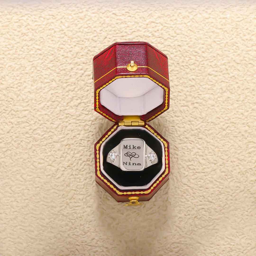 For Love - S925 Name And Birthstone Custom Ring