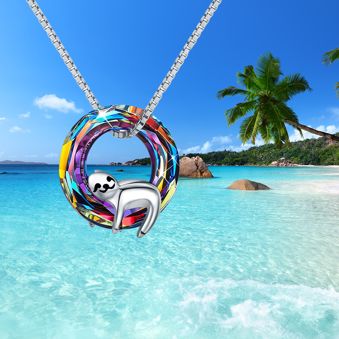 S925 Crystal Sloth Necklace