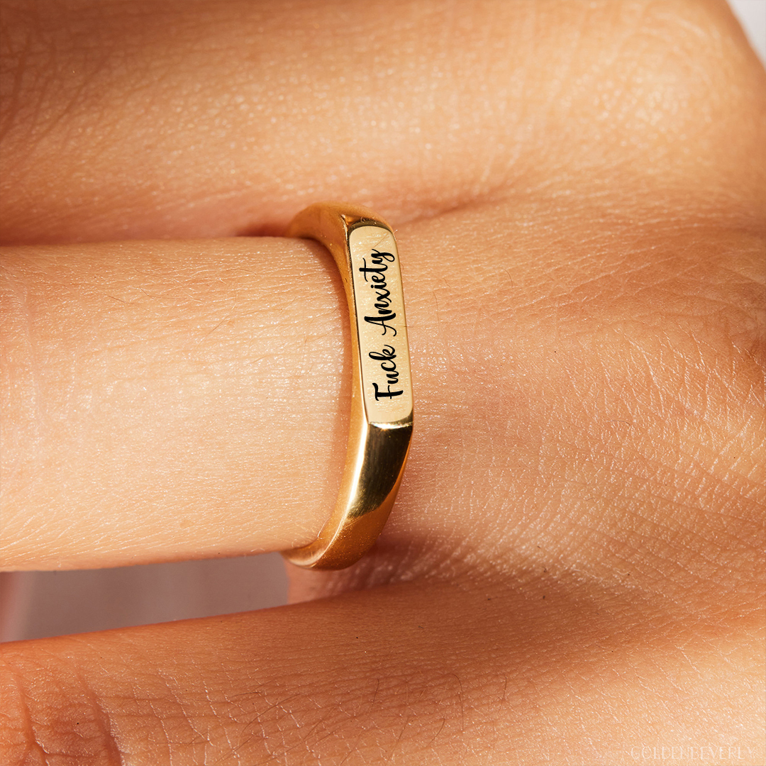 Fuck Anxiety Bar Ring