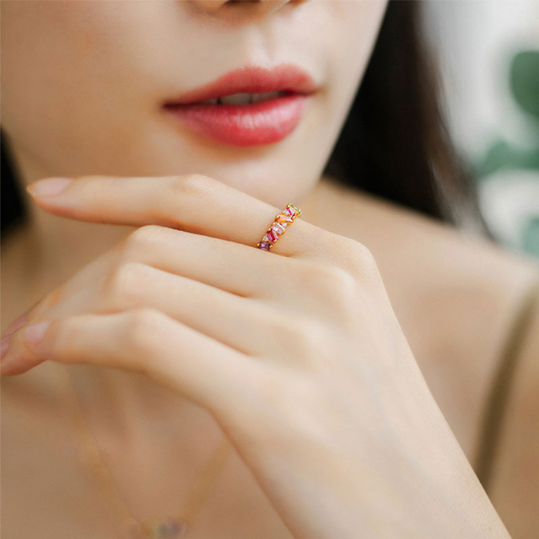 For Self - S925 Colorful Crystal Ring