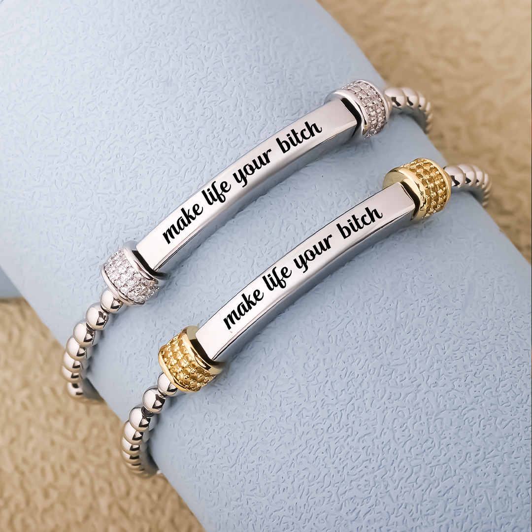 Fighting Long Diamond Beaded Stretch Bracelet