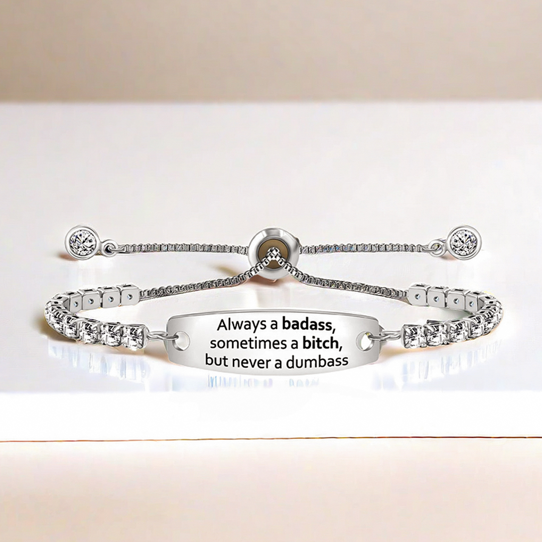 Badass Bitch Engraved Tennis Bracelet