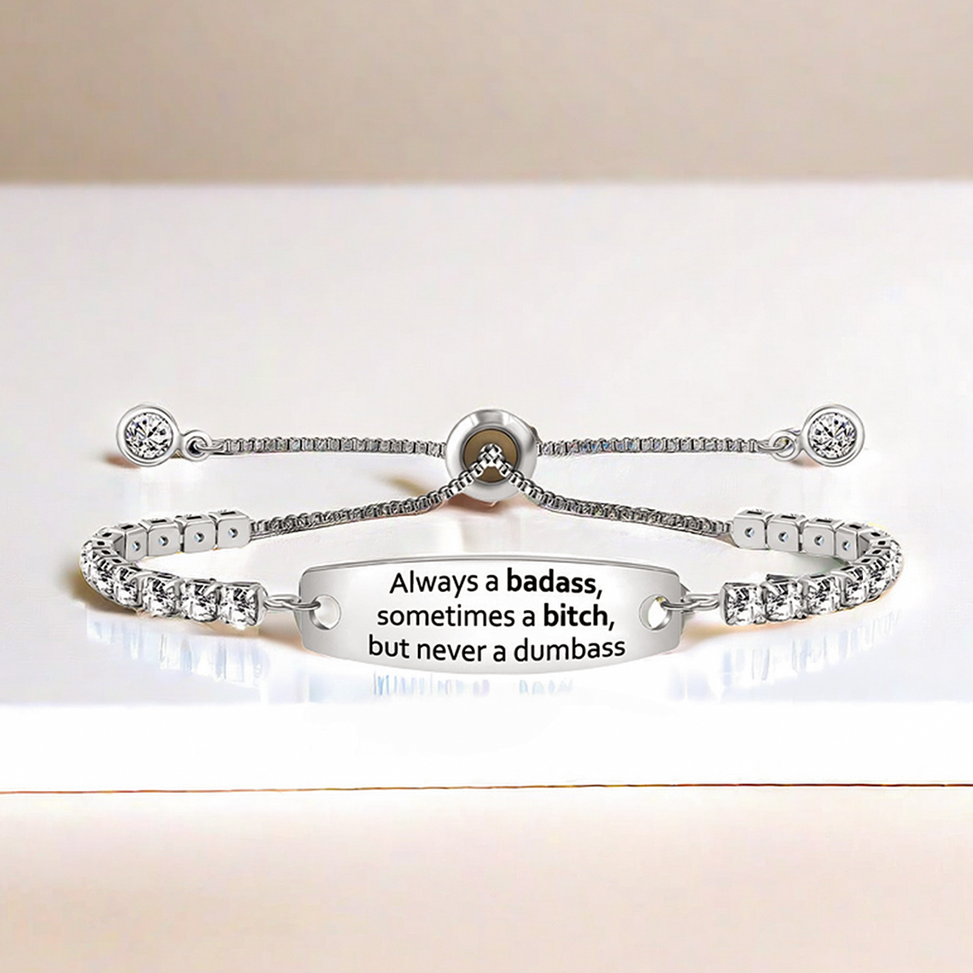 Badass Bitch Engraved Tennis Bracelet