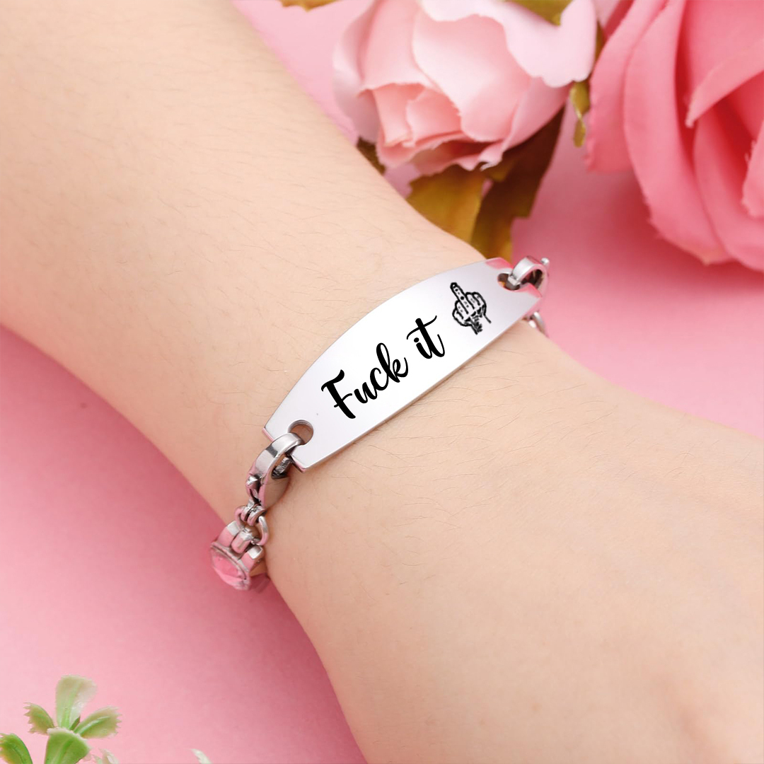 Fuck It Circle Diamond Chain Bracelet