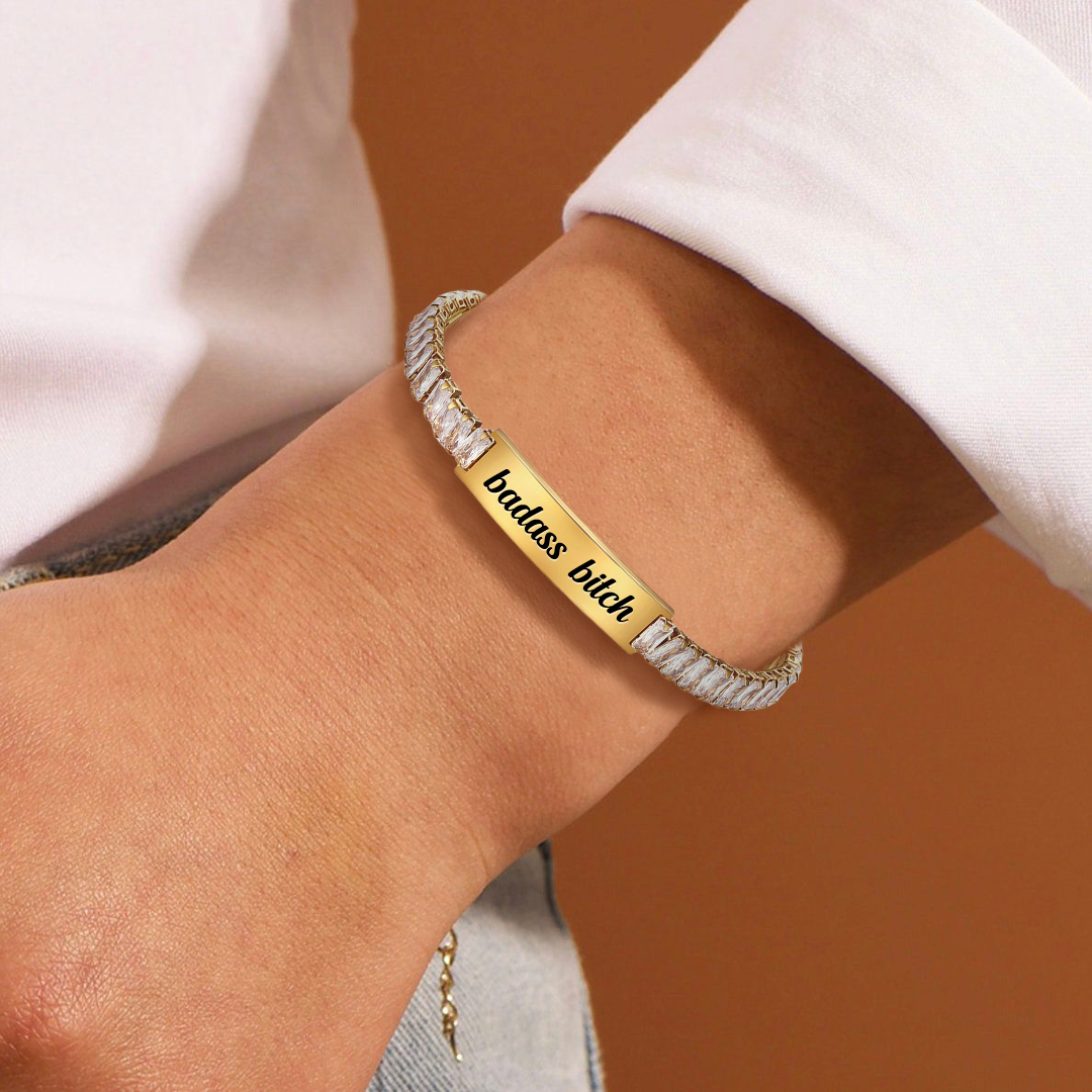 Badass Bitch Short Tennis Bracelet