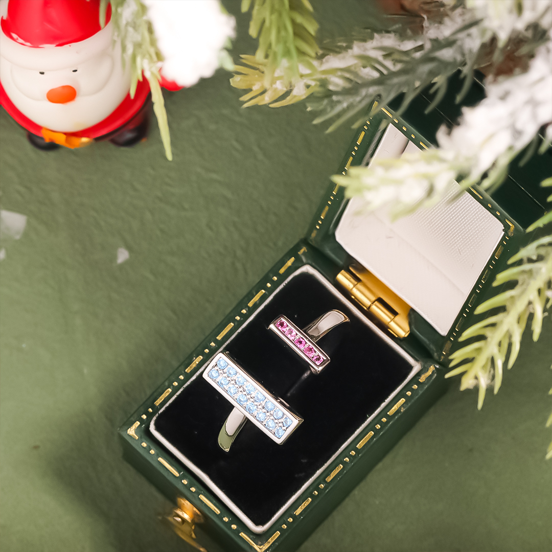 For Mother/Daughter -Thick and Thin Customized Birthstones Ring