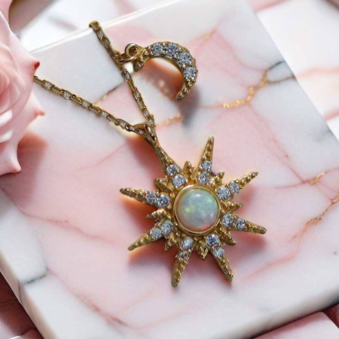 For Bonus Daughter - Hearts Are Linked Moon And Star Necklace