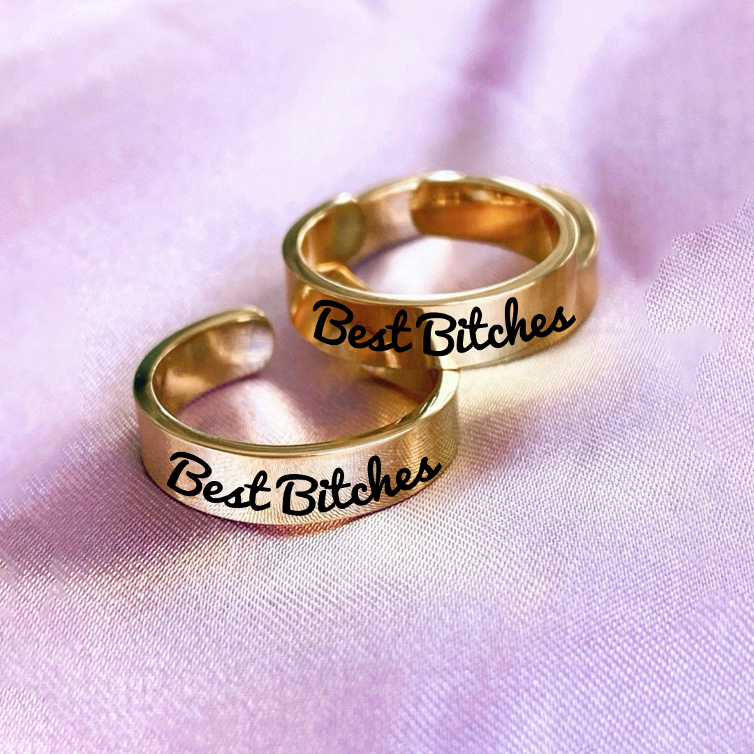 For Friend - S925 Best Bitches Wide Band Ring