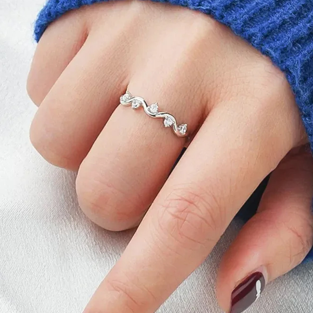 For Self - S925 Ride the Wave Raindrop Ring